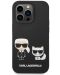 Калъф Karl Lagerfeld - Karl and Choupette, iPhone 14 Pro, черен - 1t